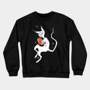 Cute Creepy Monster Cat, Dark Goth Art Crewneck Sweatshirt